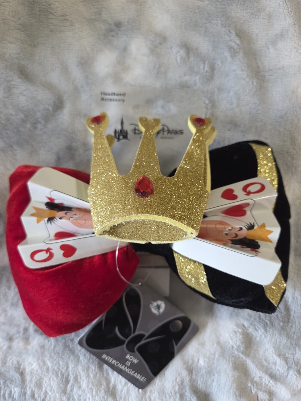 Disney Alice And Wonderlad Queen Of Hearts Headband - Gold, Red, Black